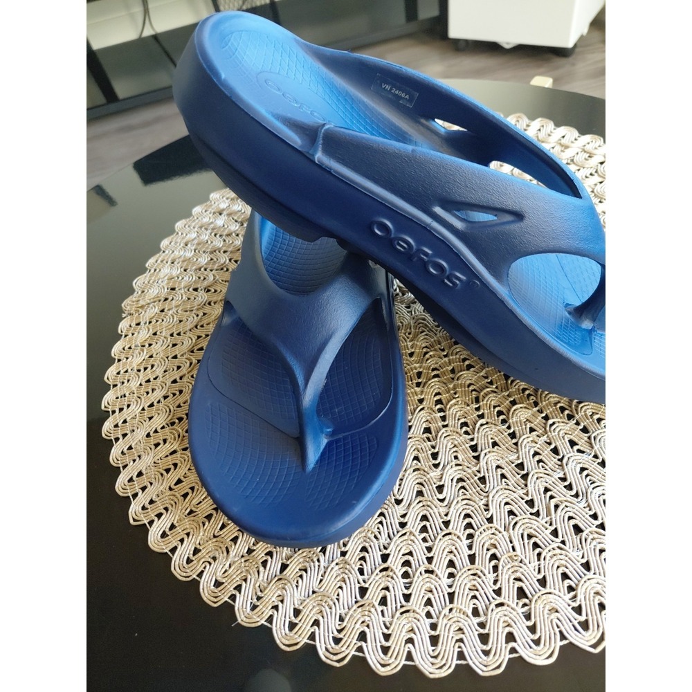 OOFOS Navy Blue Original Recovery Sandal Unisex Mens 6 Womens 8